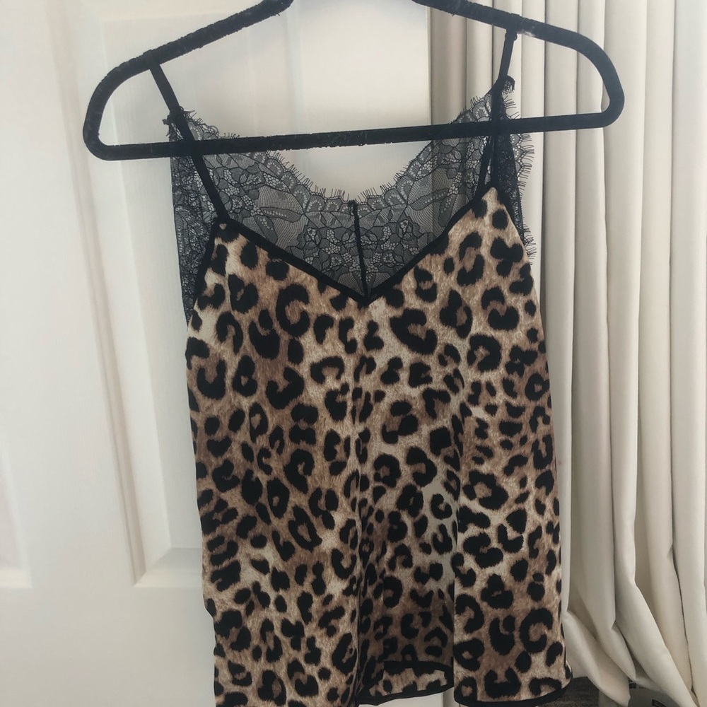 NWOT cheetah lace tank cami